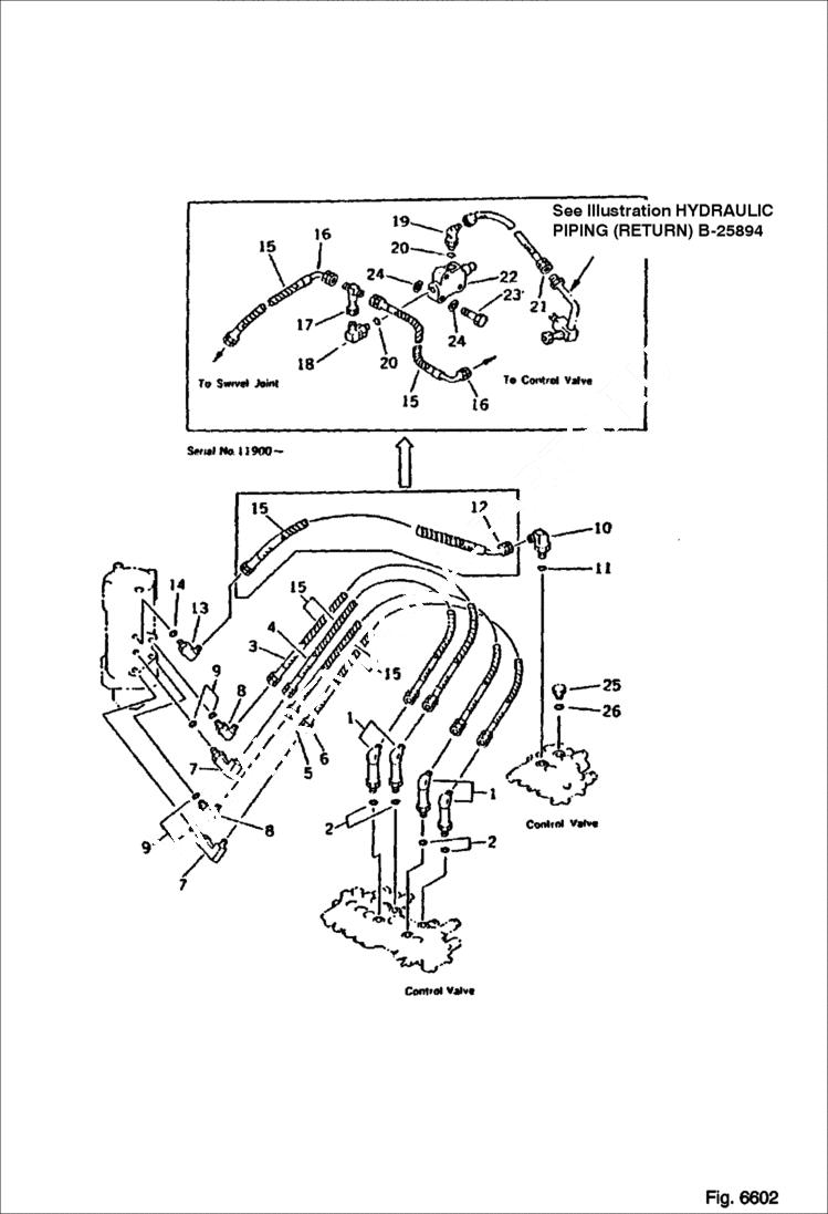 Схема запчастей Bobcat 116 - HYDRAULIC PIPING (TRAVEL MOTOR LINE)(CHASSIS SIDE) (I.S.O. PATTERN)(EXCEPT JAPAN) WORK EQUIPMENT CONTROL SYSTEM