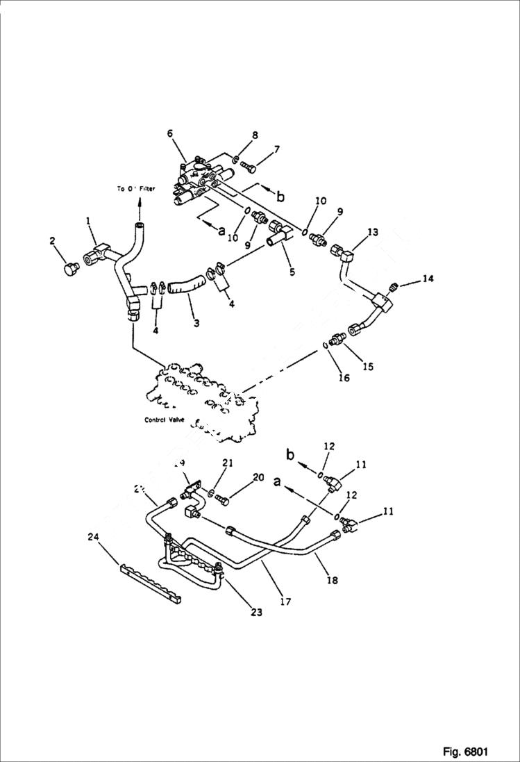Схема запчастей Bobcat 56 - HYDRAULIC PIPING (3RD VALVE SPEC.) WORK EQUIPMENT CONTROL SYSTEM