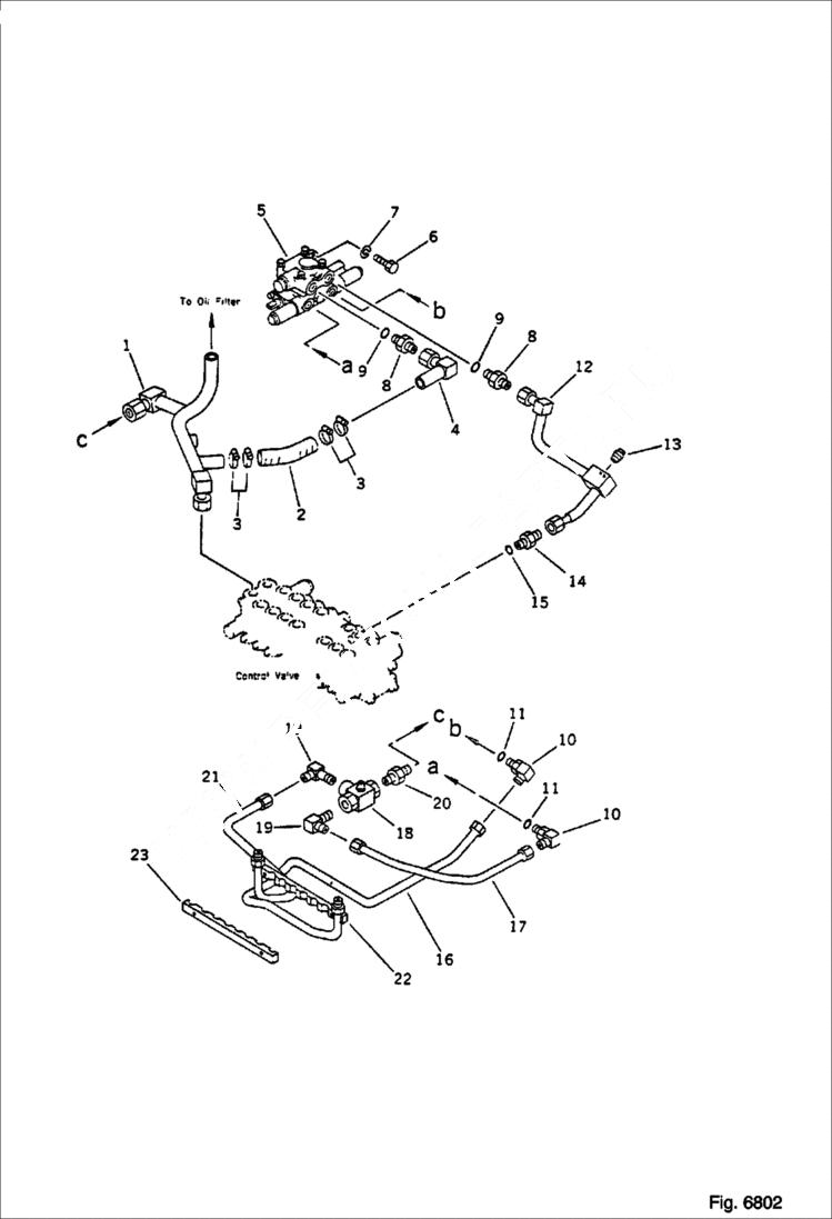 Схема запчастей Bobcat 56 - HYDRAULIC PIPING (3RD VALVE SPEC.) (FOR BREAKER COMMON USE) WORK EQUIPMENT CONTROL SYSTEM