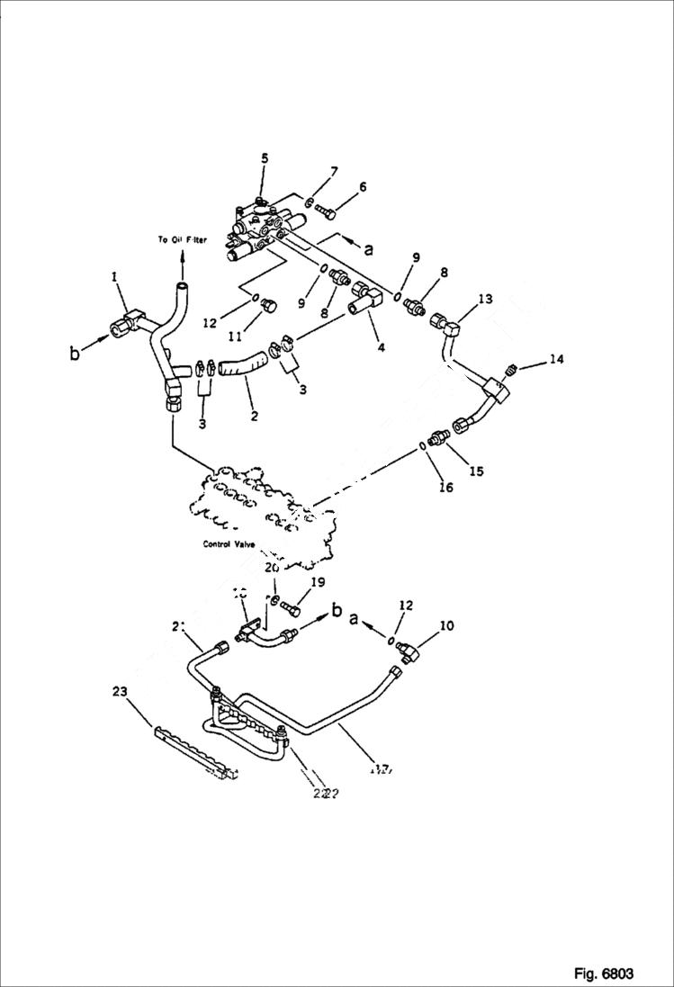 Схема запчастей Bobcat 56 - HYDRAULIC PIPING (FOR BREAKER) WORK EQUIPMENT CONTROL SYSTEM