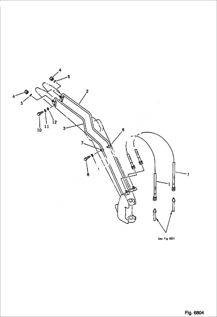 Схема запчастей Bobcat 56 - HYDRAULIC PIPING (FOR FRONT ATTACHMENT) WORK EQUIPMENT CONTROL SYSTEM