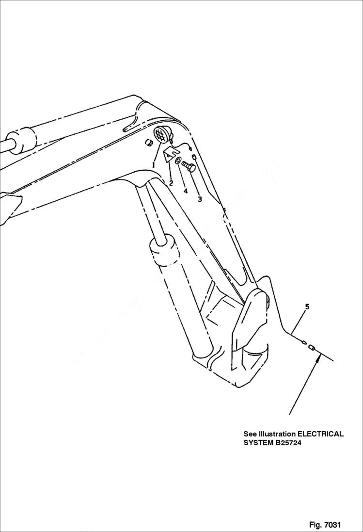 Схема запчастей Bobcat 116 - ELECTRICAL SYSTEM Boom Side WORK EQUIPMENT