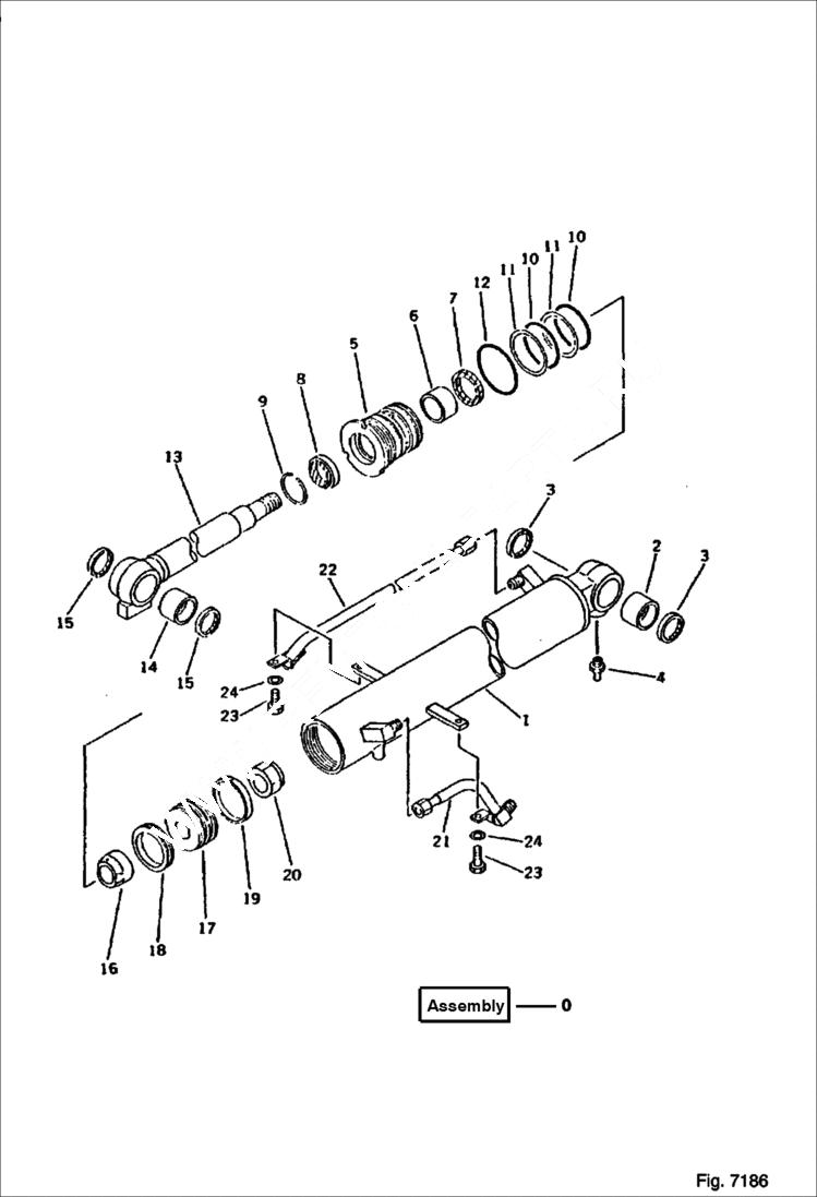 Схема запчастей Bobcat 116 - BOOM CYLINDER (FOR CANOPY) WORK EQUIPMENT