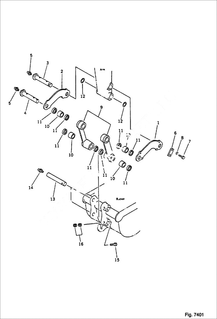 Схема запчастей Bobcat 56 - BUCKET LINK WORK EQUIPMENT
