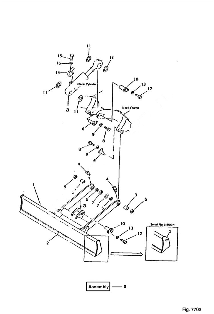 Схема запчастей Bobcat 116 - BLADE (WIDE SPEC.) WORK EQUIPMENT