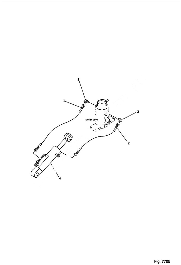 Схема запчастей Bobcat 56 - HYDRAULIC PIPING (BLADE CYLINDER LINE) WORK EQUIPMENT
