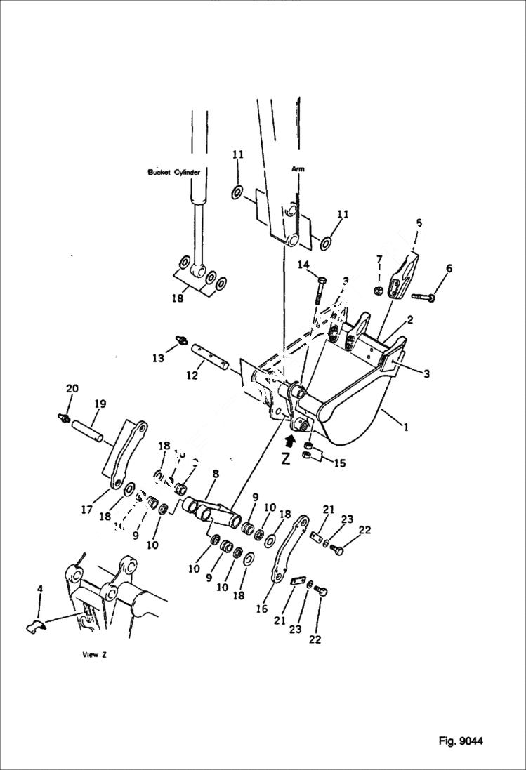 Схема запчастей Bobcat 76 - BUCKET AND LINK USA SPEC. OPTIONAL PARTS, MARK PLATE