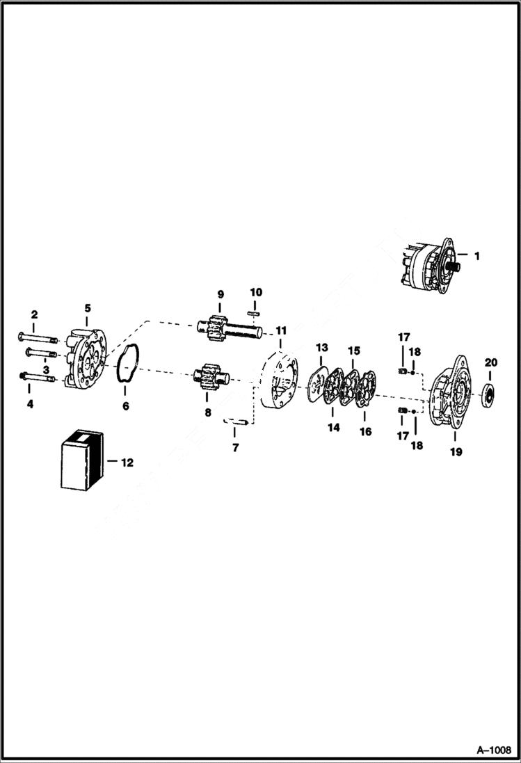 Схема запчастей Bobcat 600s - HYDRAULIC PUMP Cessna No. 15510-OEBA & No. 24305-RAE HYDRAULIC SYSTEM