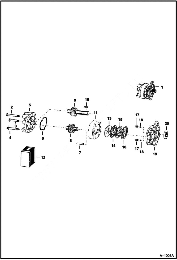 Схема запчастей Bobcat 600s - HYDRAULIC PUMP Cessna No. 24387-OBAA & 24304-RAB HYDRAULIC SYSTEM