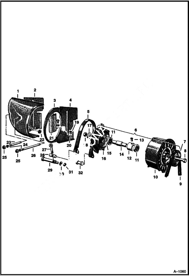Схема запчастей Bobcat 500s - AIR BLOWER & AIR SHROUD F2L310 Deutz Diesel POWER UNIT