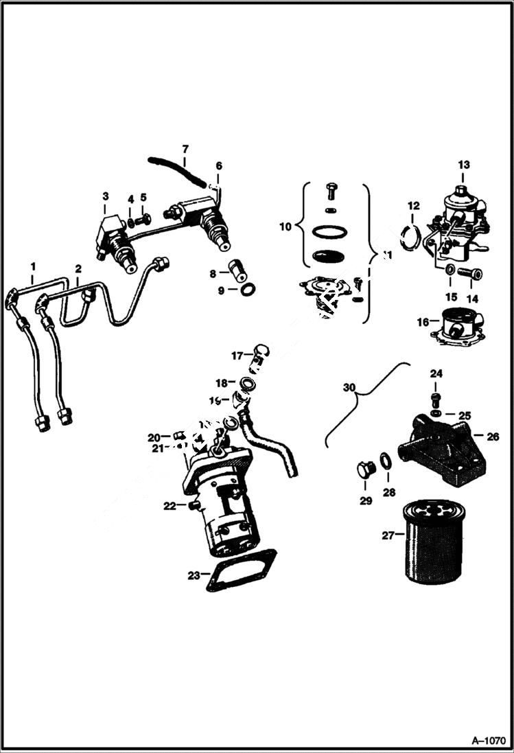 Схема запчастей Bobcat 600s - FUEL SYSTEM POWER UNIT
