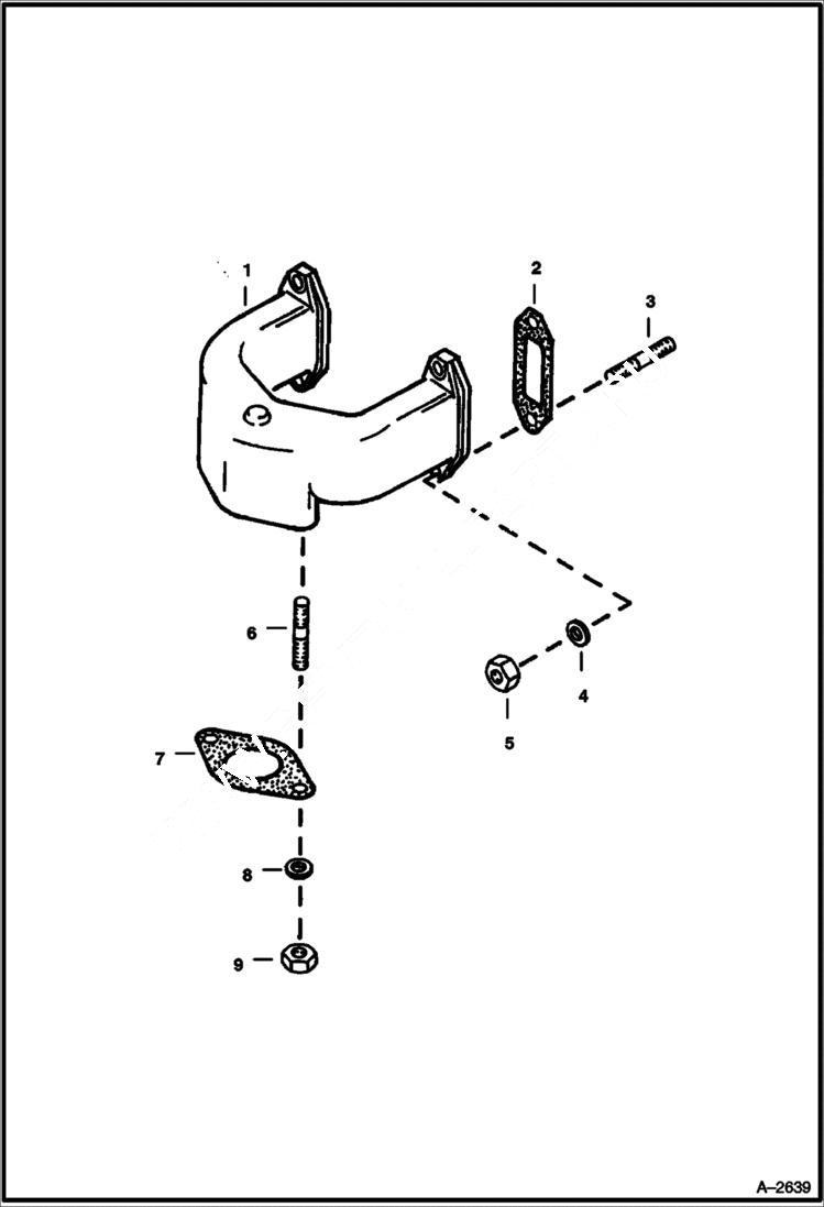 Схема запчастей Bobcat 700s - EXHAUST MANIFOLD (Deutz 511) POWER UNIT