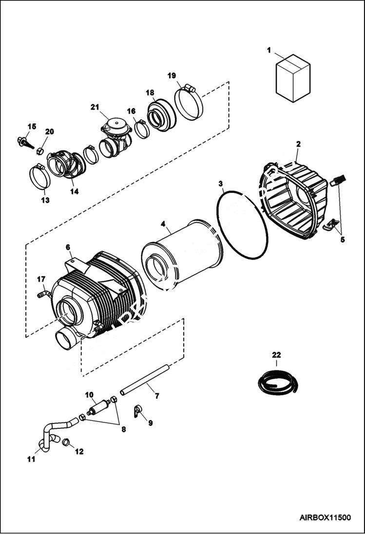 Схема запчастей Bobcat 3400XL - AIR CLEANER (S/N AJNV11001 - 19999) POWER UNIT