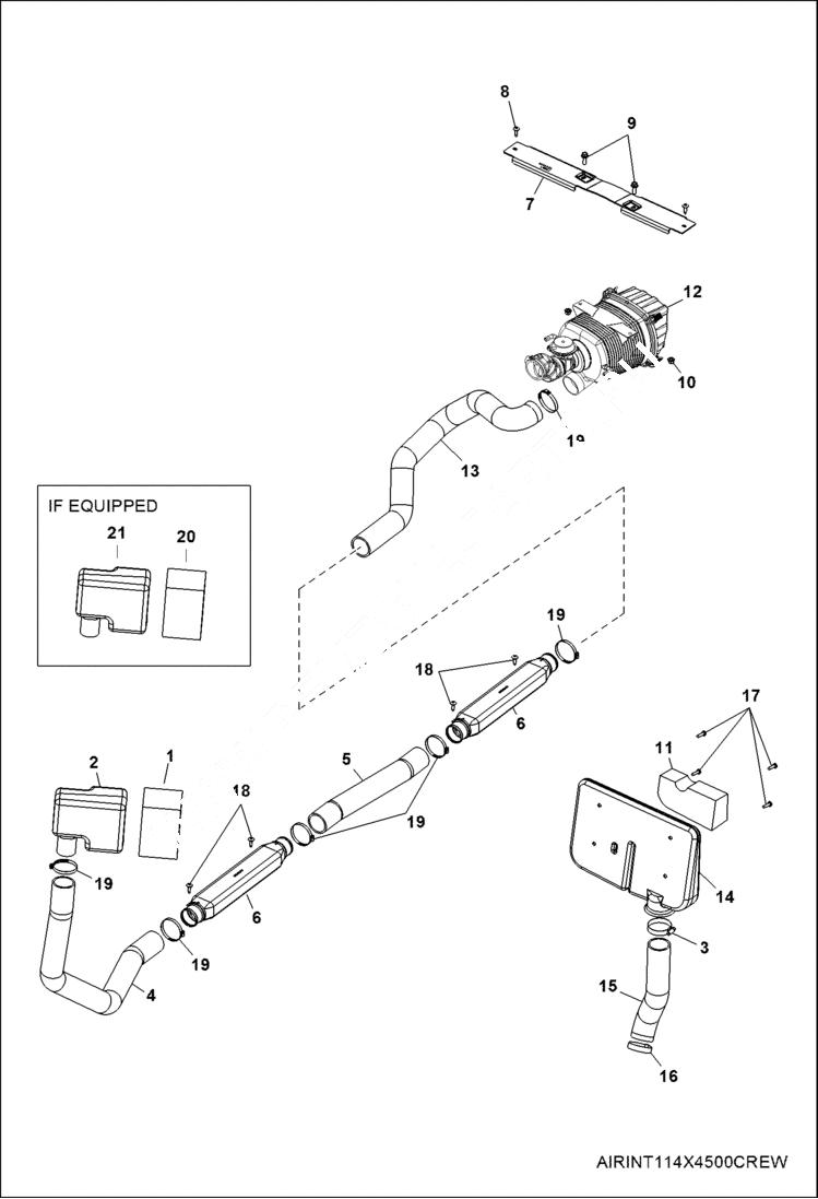 Схема запчастей Bobcat 3400XL - ENGINE, AIR INTAKE (S/N AJNV11001 - 19999) POWER UNIT