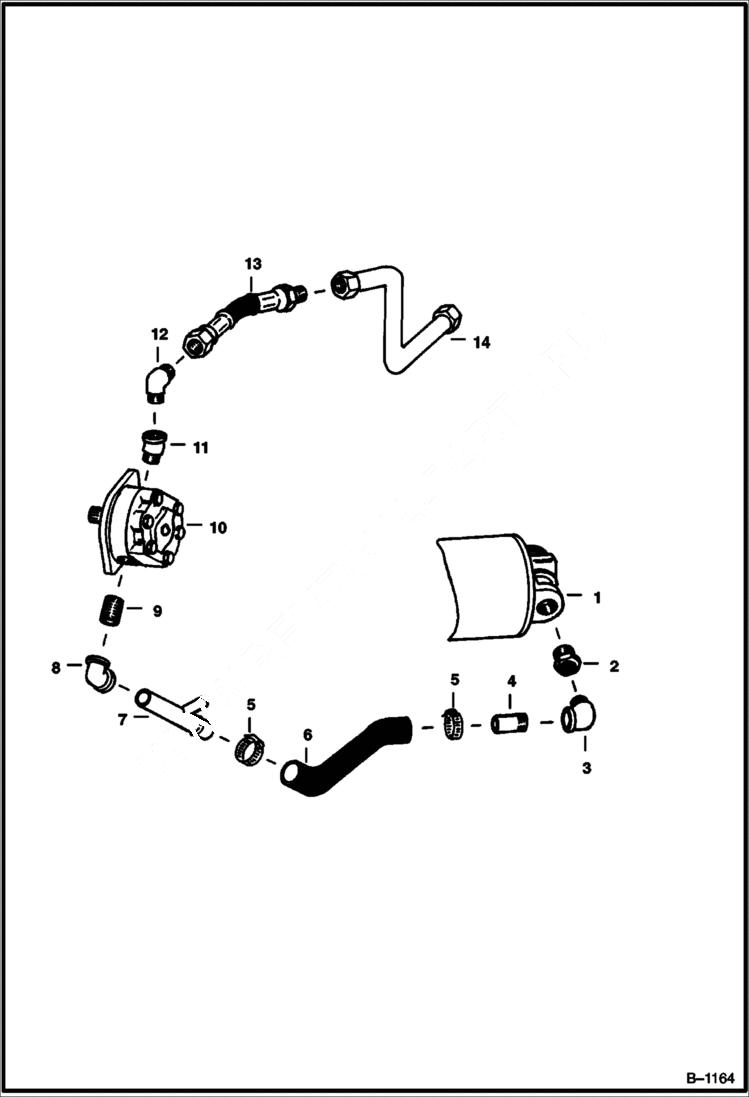 Схема запчастей Bobcat 600s - HYDRAULIC PUMP CIRCUITRY Deutz - S/N 61848 & Below HYDRAULIC SYSTEM
