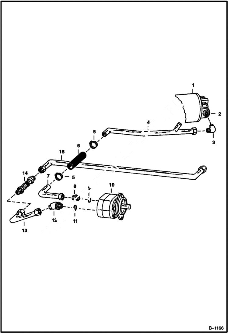 Схема запчастей Bobcat 600s - HYDRAULIC PUMP CIRCUITRY Wisconsin HYDRAULIC SYSTEM