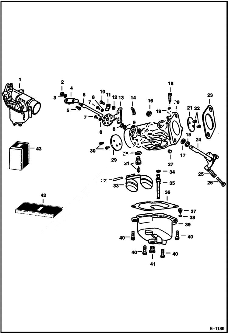 Схема запчастей Bobcat 400s - CARBURETOR Zenith No. 13306 POWER UNIT