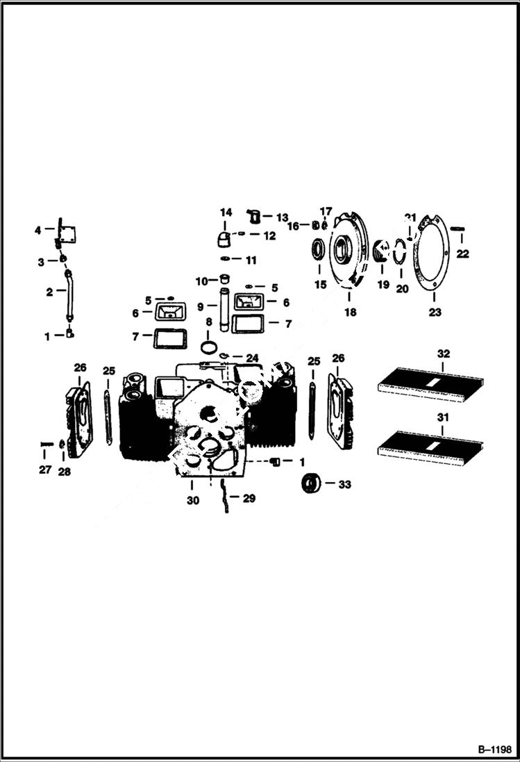 Схема запчастей Bobcat 500s - CYLINDER BLOCK GROUP POWER UNIT
