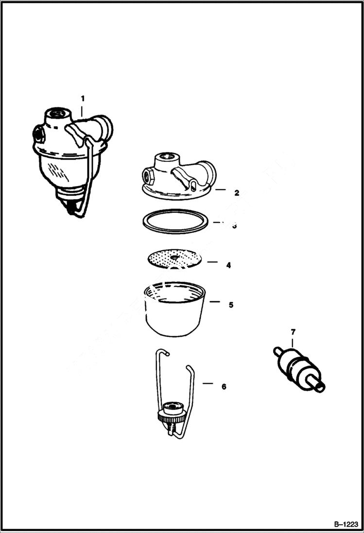 Схема запчастей Bobcat 600s - FUEL FILTER POWER UNIT