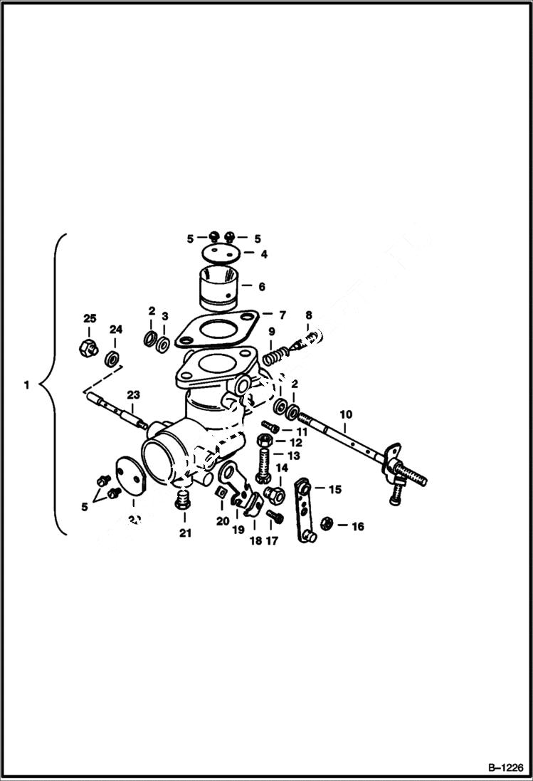Схема запчастей Bobcat 600s - LPG CARBURETOR Zenith No. 12192 POWER UNIT