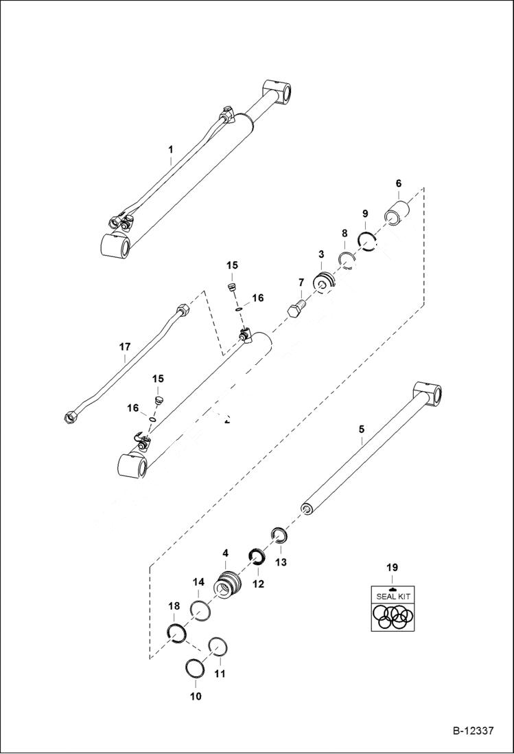 Схема запчастей Bobcat 700s - LIFT CYLINDER HYDRAULIC SYSTEM