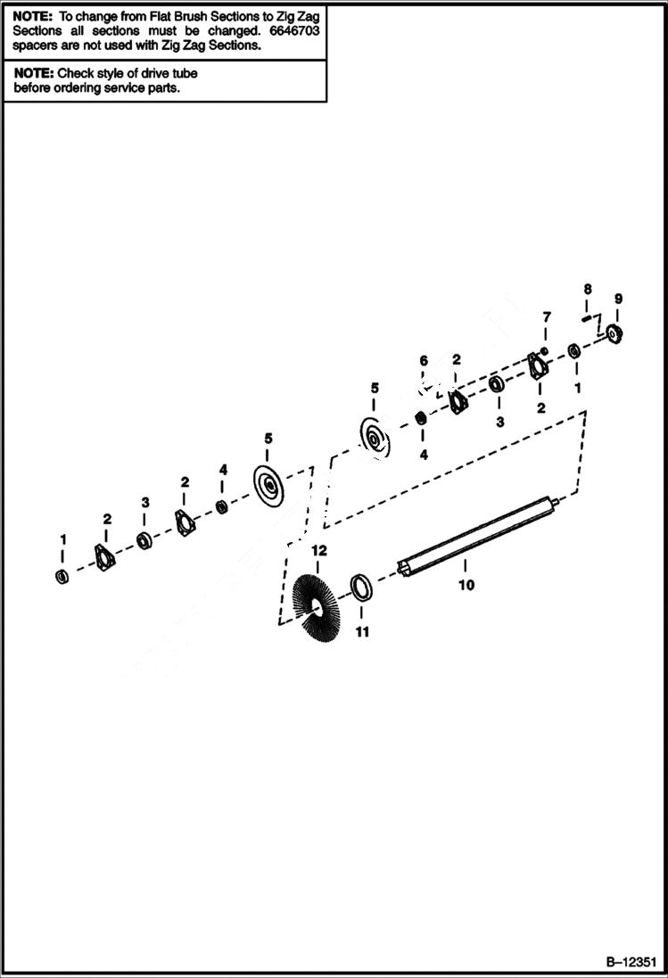 Схема запчастей Bobcat SWEEPER - SWEEPER (Brushes W/Flat Sections) (60) Loader