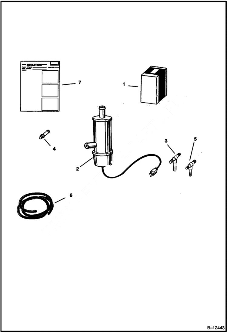 Схема запчастей Bobcat 231 - TANK HEATER KIT (120 Volt) ACCESSORIES & OPTIONS