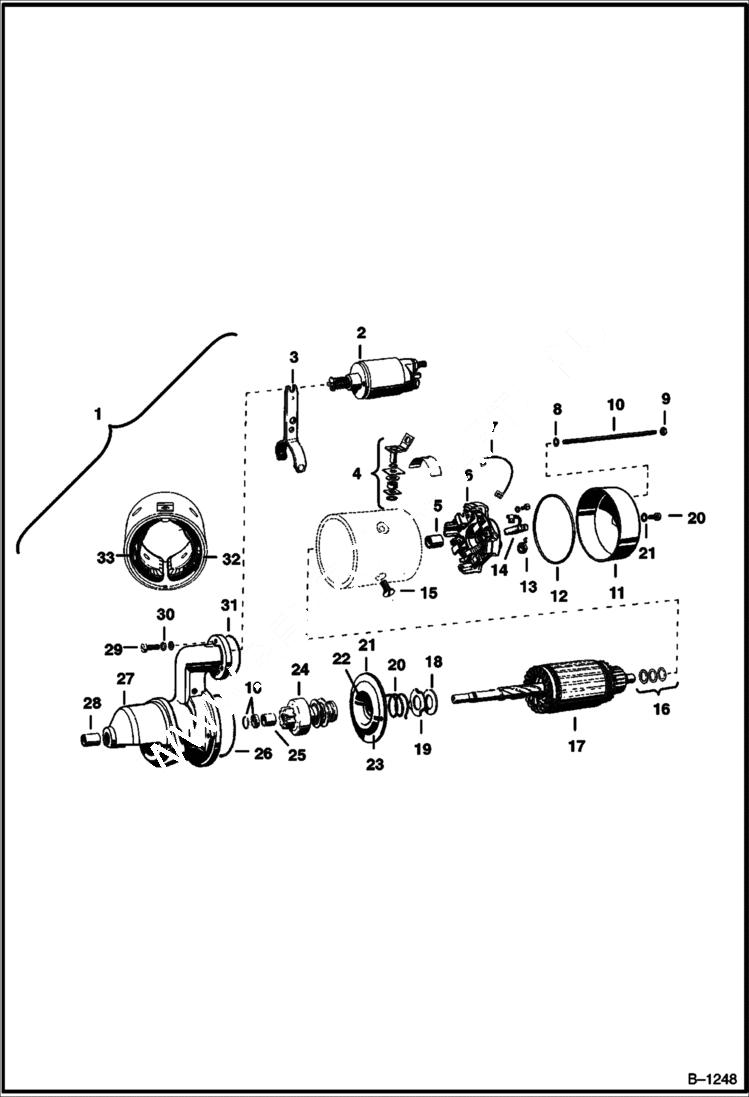 Схема запчастей Bobcat 700s - STARTER (Bosch 0-001-358-047) ELECTRICAL SYSTEM