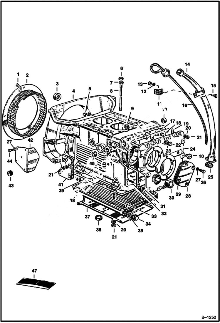 Схема запчастей Bobcat 600s - CRANKCASE POWER UNIT