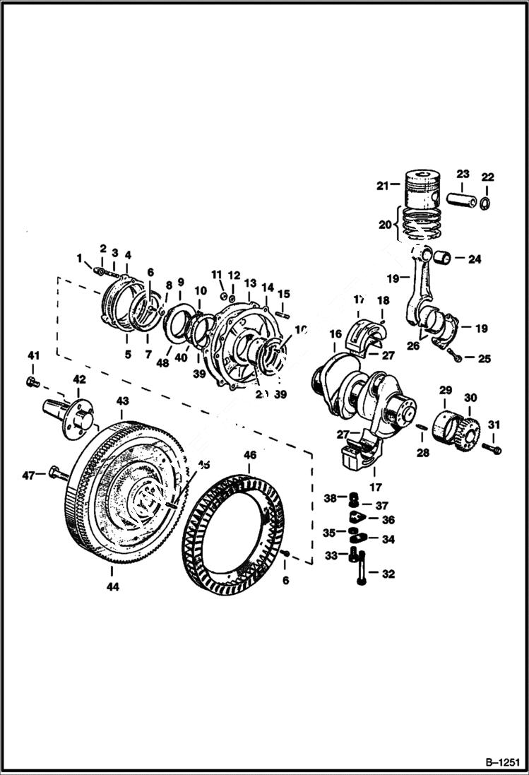 Схема запчастей Bobcat 600s - CRANKSHAFT & PISTON POWER UNIT