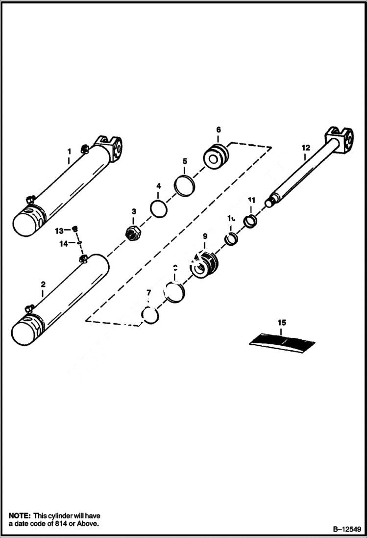 Схема запчастей Bobcat COMBINATION BUCKET - CYLINDER Combination Bucket Loader