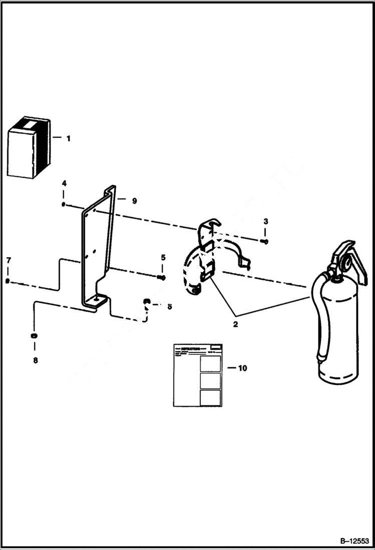 Схема запчастей Bobcat Articulated Loaders - FIRE EXTINGUISHER ACCESSORIES & OPTIONS