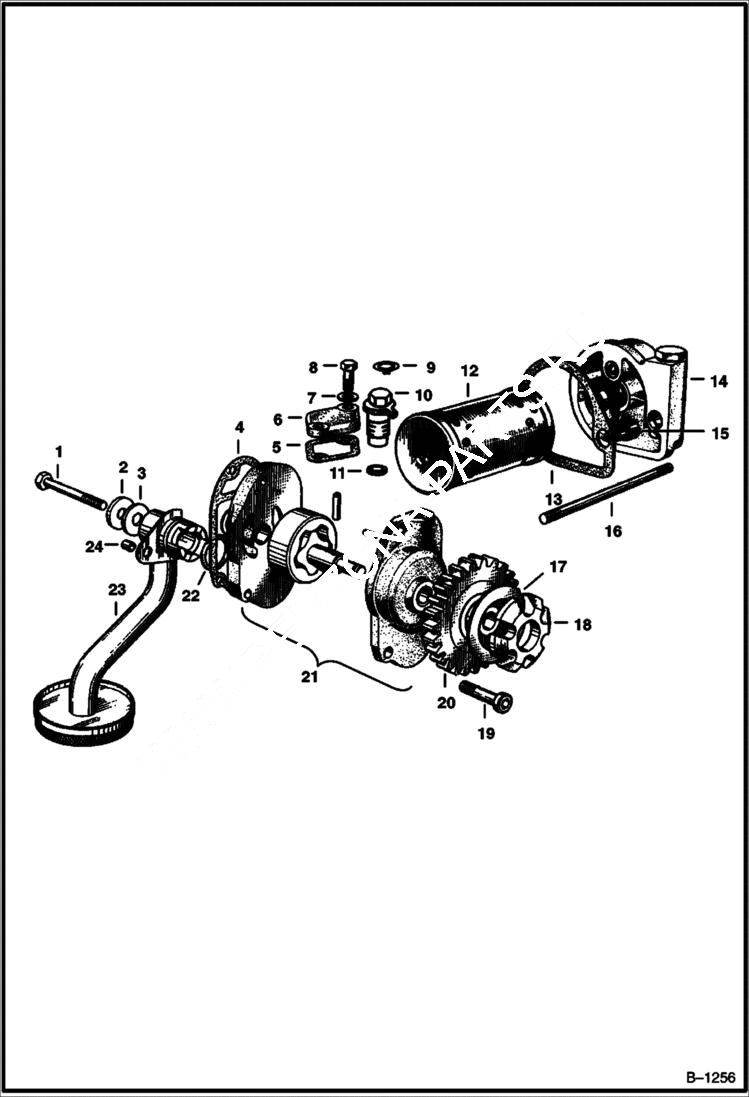 Схема запчастей Bobcat 600s - OIL PUMP, STRAINER & FILTER POWER UNIT