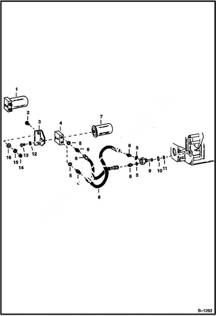 Схема запчастей Bobcat 600s - FULL FLOW OIL FILTER POWER UNIT