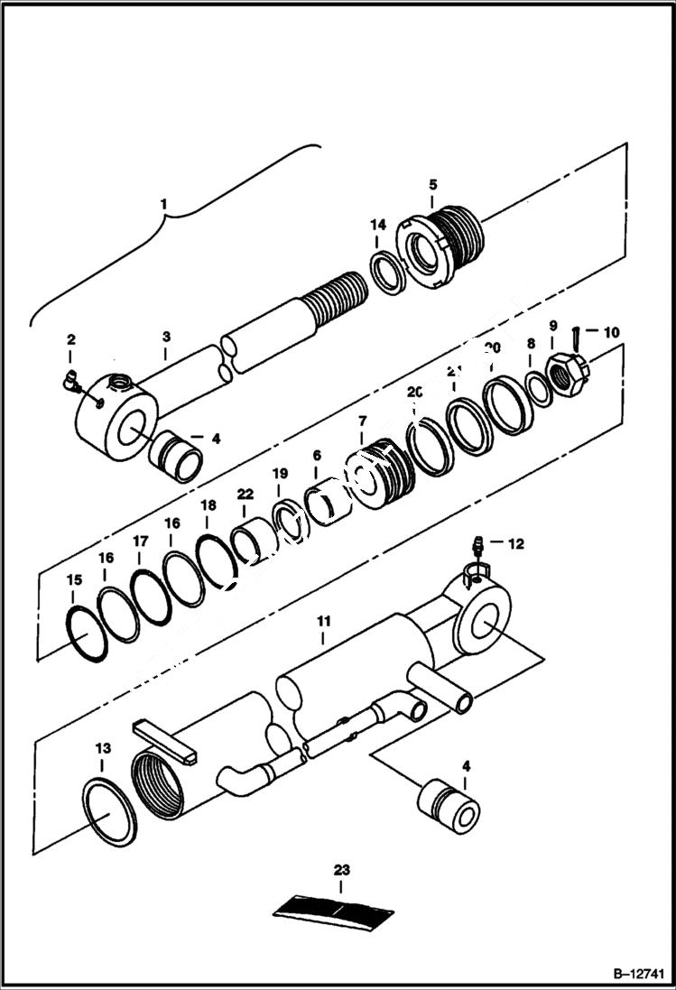 Схема запчастей Bobcat 220 - BOOM CYLINDER Original Equipment HYDRAULIC SYSTEM