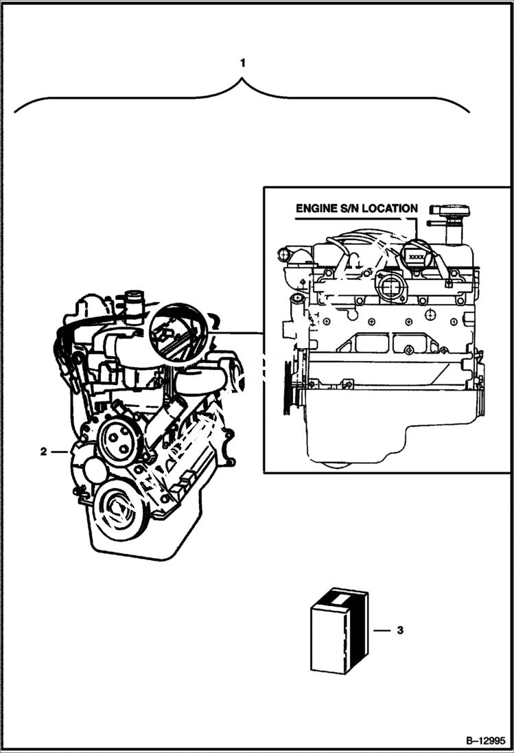 Схема запчастей Bobcat 500s - ENGINE (S/N 12001 & Above) POWER UNIT