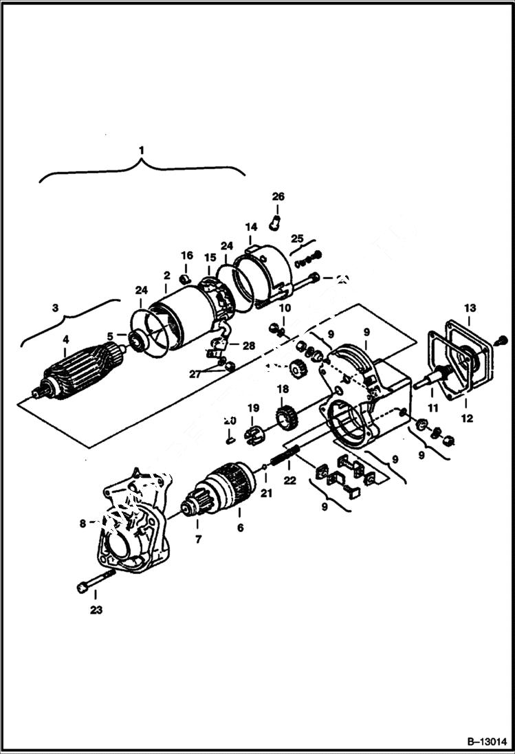 Схема запчастей Bobcat 331 - STARTER (Kubota #15461 - 63010) ELECTRICAL SYSTEM