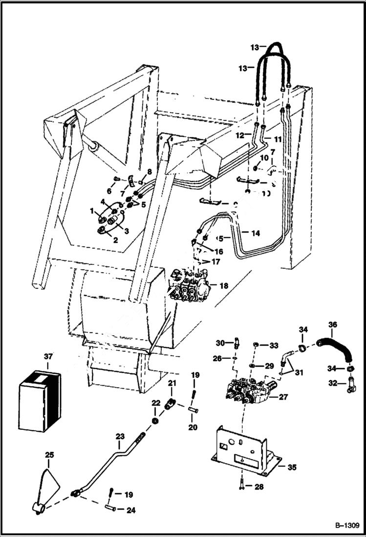 Схема запчастей Bobcat 300s - AUXILIARY HYDRAULIC CIRCUITRY ACCESSORIES & OPTIONS
