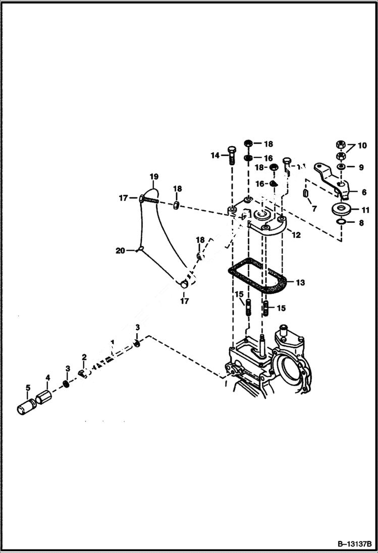 Схема запчастей Bobcat S-Series - SPEED CONTROL PLATE (Kubota - V2203 2EB - Tier II Replacement) REPLACEMENT ENGINE
