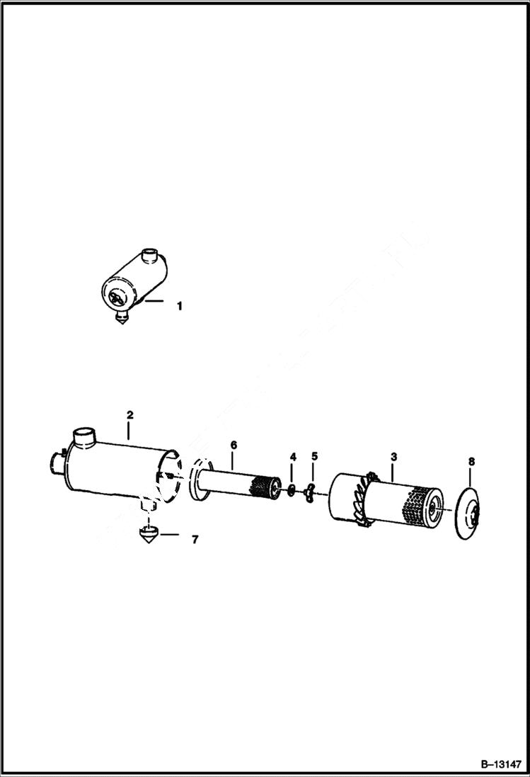 Схема запчастей Bobcat 800s - AIR CLEANER (S/N & Above) POWER UNIT