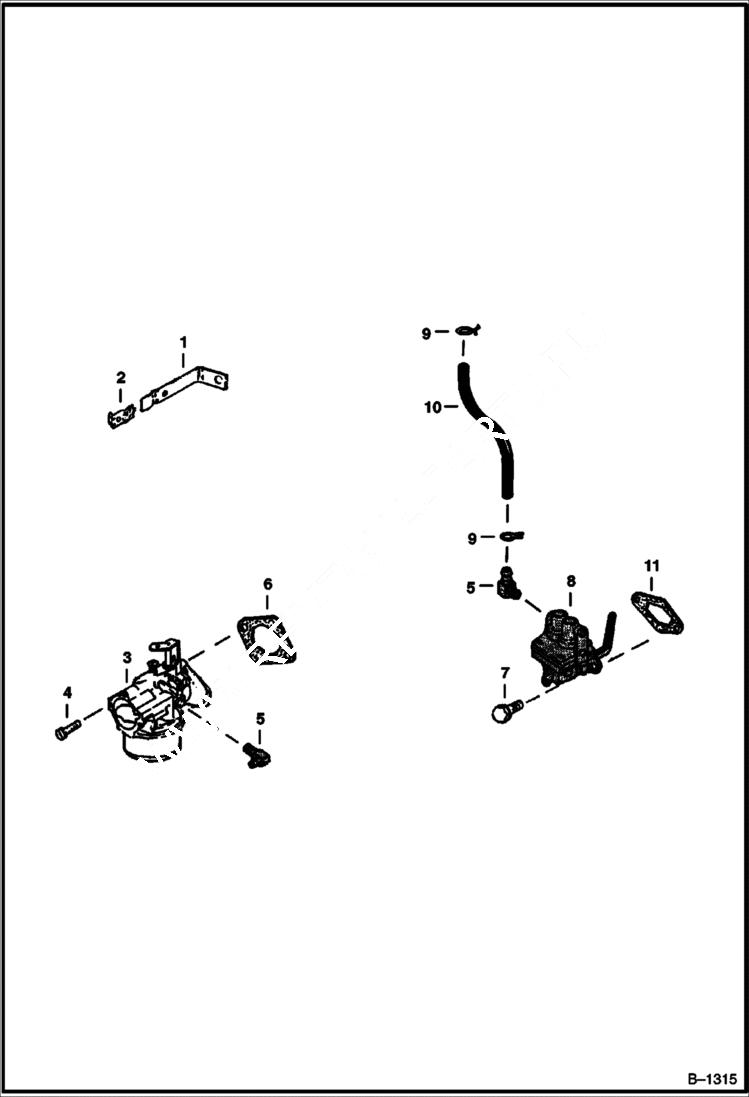 Схема запчастей Bobcat 300s - FUEL SYSTEM POWER UNIT