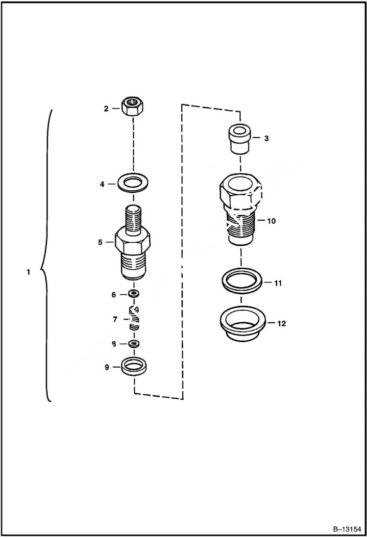 Схема запчастей Bobcat T-Series - INJECTOR HOLDER (Kubota - V2003T - Tier I) (S/N 5193 11001 & Abv, 5194 11001 & Abv) POWER UNIT