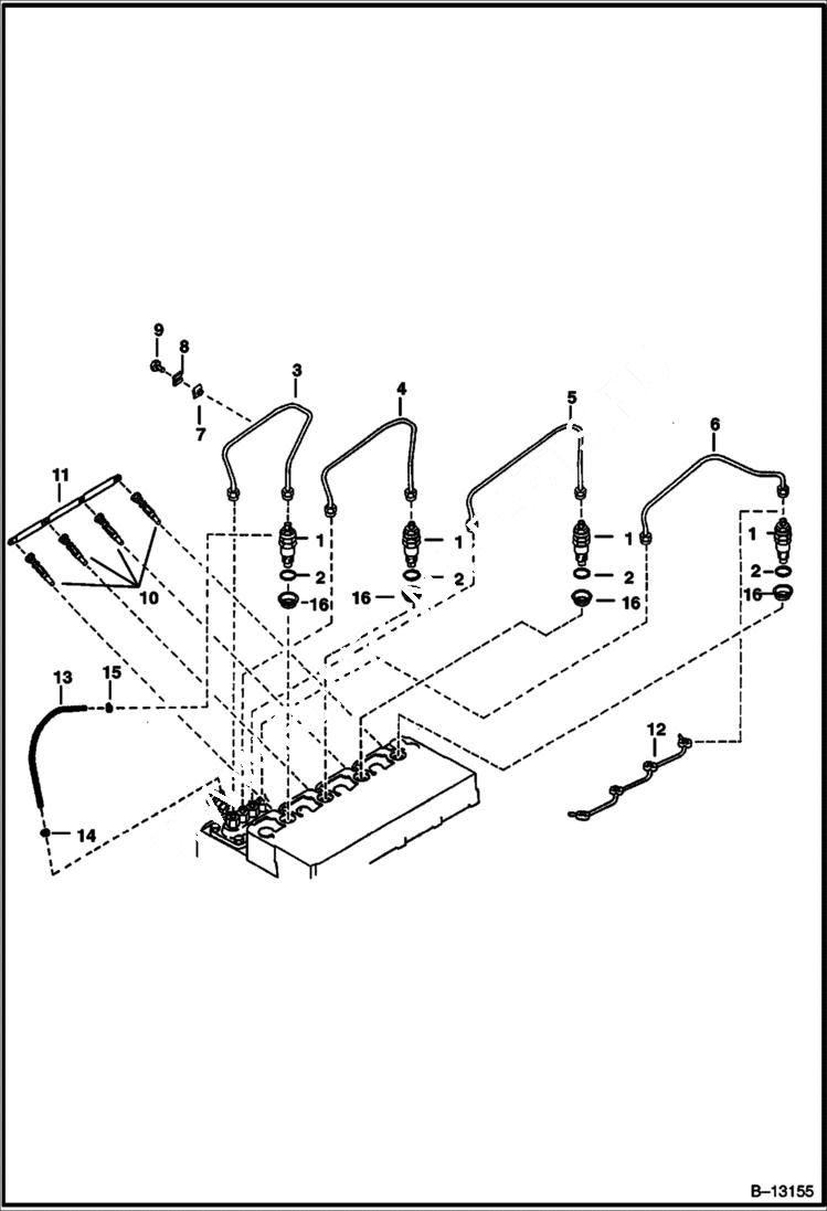 Схема запчастей Bobcat 700s - INJECTOR NOZZLES POWER UNIT