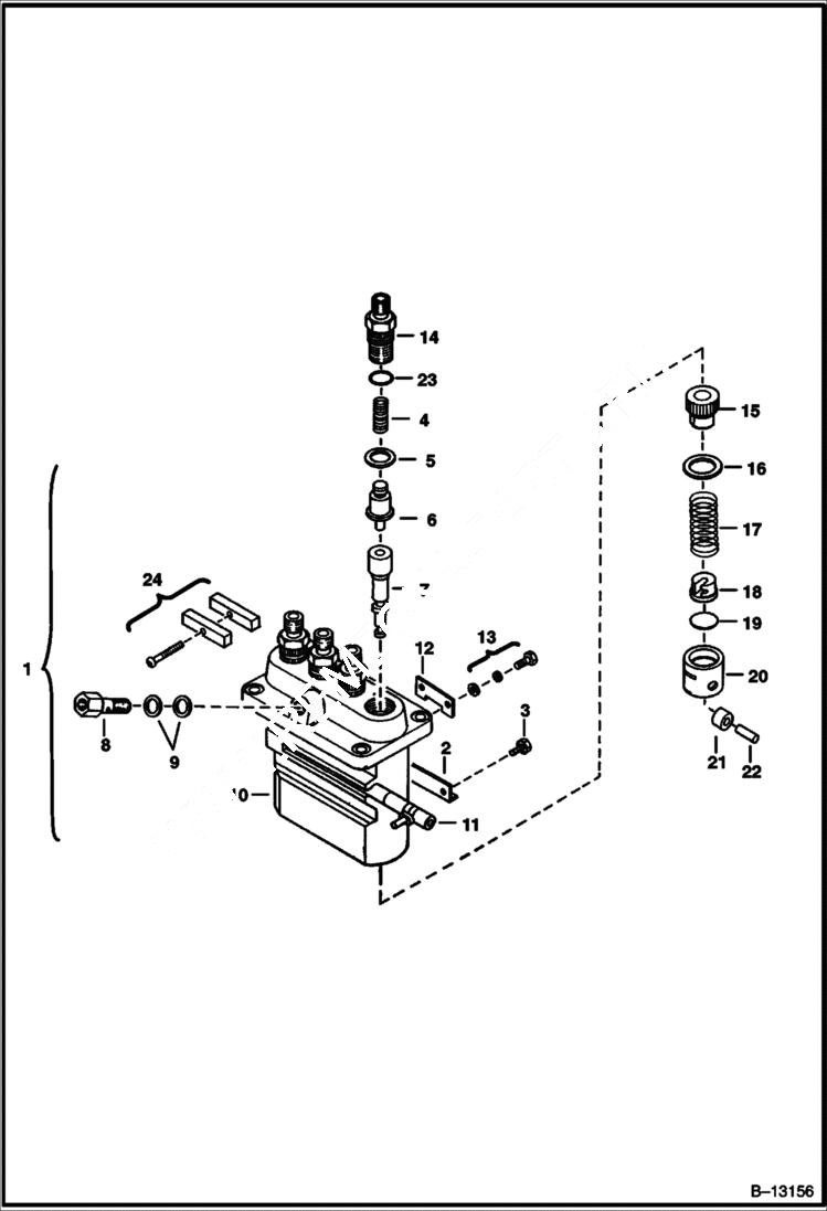 Схема запчастей Bobcat 700s - INJECTION PUMP POWER UNIT