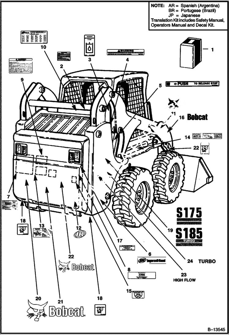 Схема запчастей Bobcat S-Series - DECALS ACCESSORIES & OPTIONS