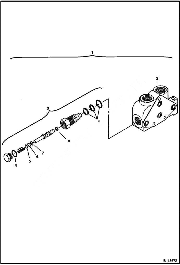 Схема запчастей Bobcat 331 - END COVER (3 Spool Valve) HYDRAULIC SYSTEM