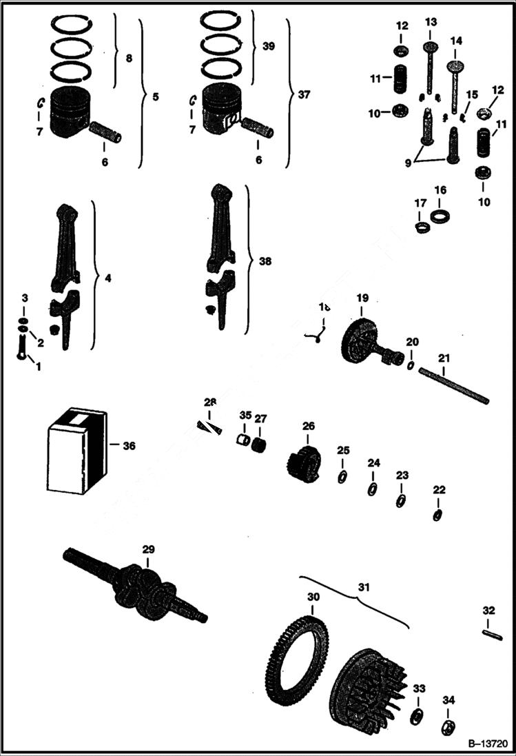 Схема запчастей Bobcat 300s - INTERNAL PARTS POWER UNIT