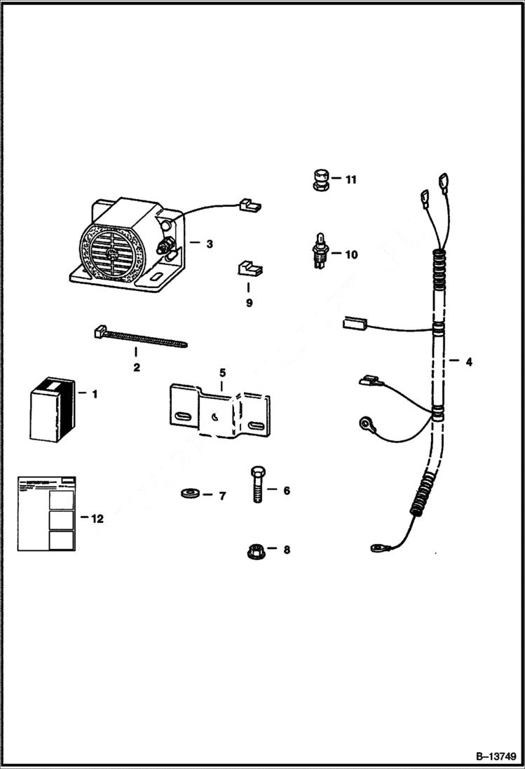 Схема запчастей Bobcat 800s - HORN KIT (Use W/Out Cobra or Multi-Switch Style Handles) ACCESSORIES & OPTIONS