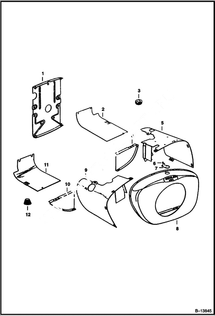 Схема запчастей Bobcat 400s - AIR HOUSING GROUP POWER UNIT