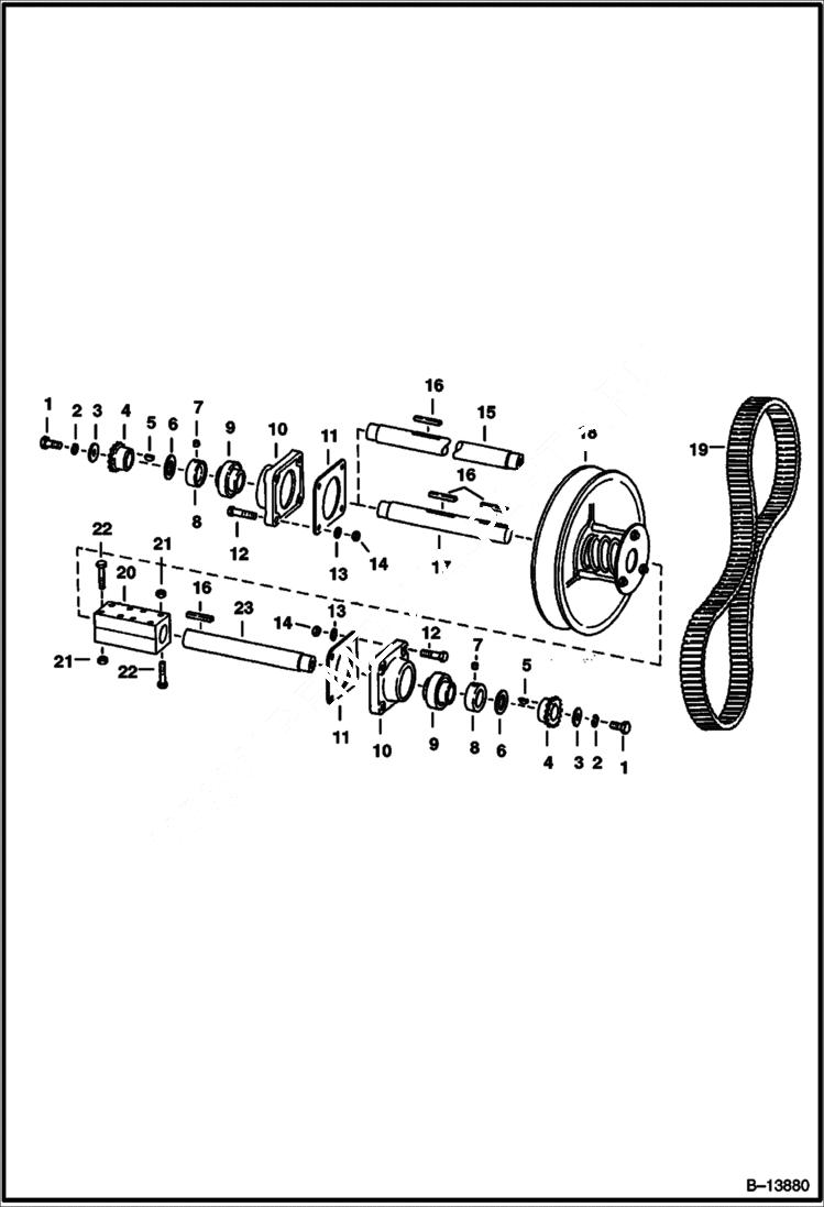 Схема запчастей Bobcat 500s - VARIABLE SPEED JACKSHAFT Straight Jackshaft DRIVE TRAIN